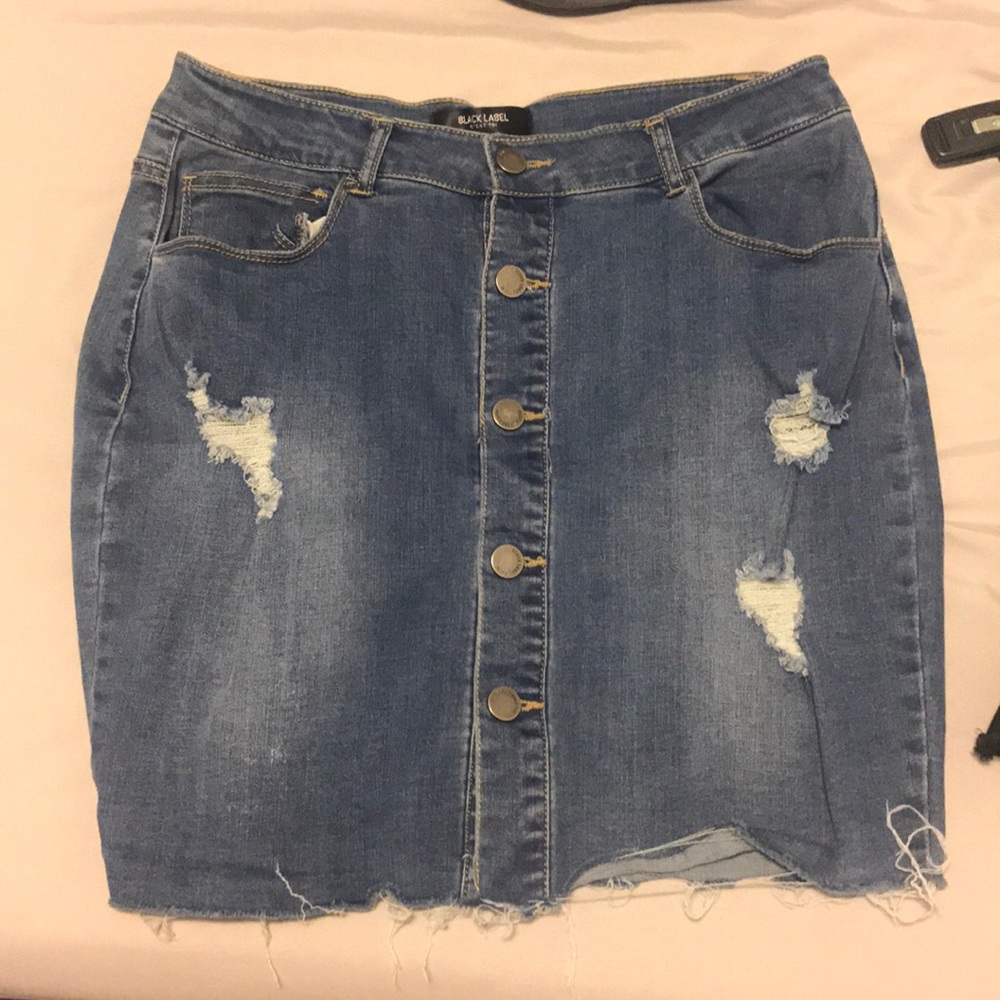 Denim Button Up Skirt